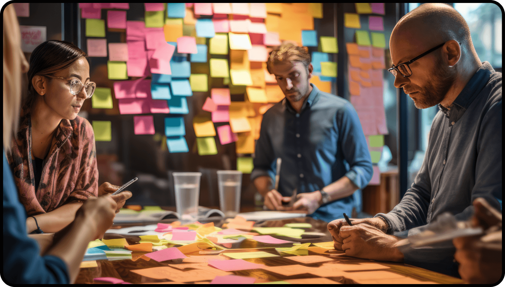 team brainstorming link building strategies