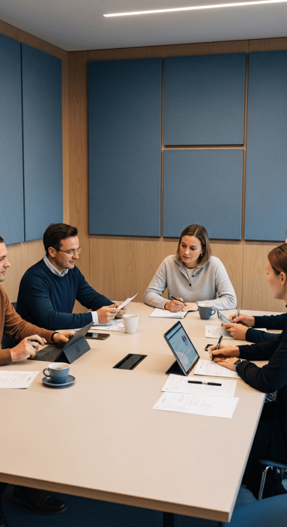 Team-discussing-SEO-link-building-services